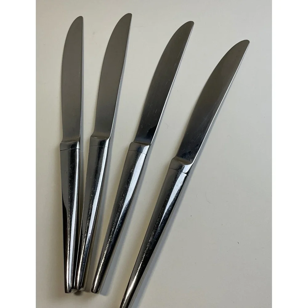 Yamazaki Lerner Float Stainless Steel Dinner Knives Set of 4 Modernist Flatware